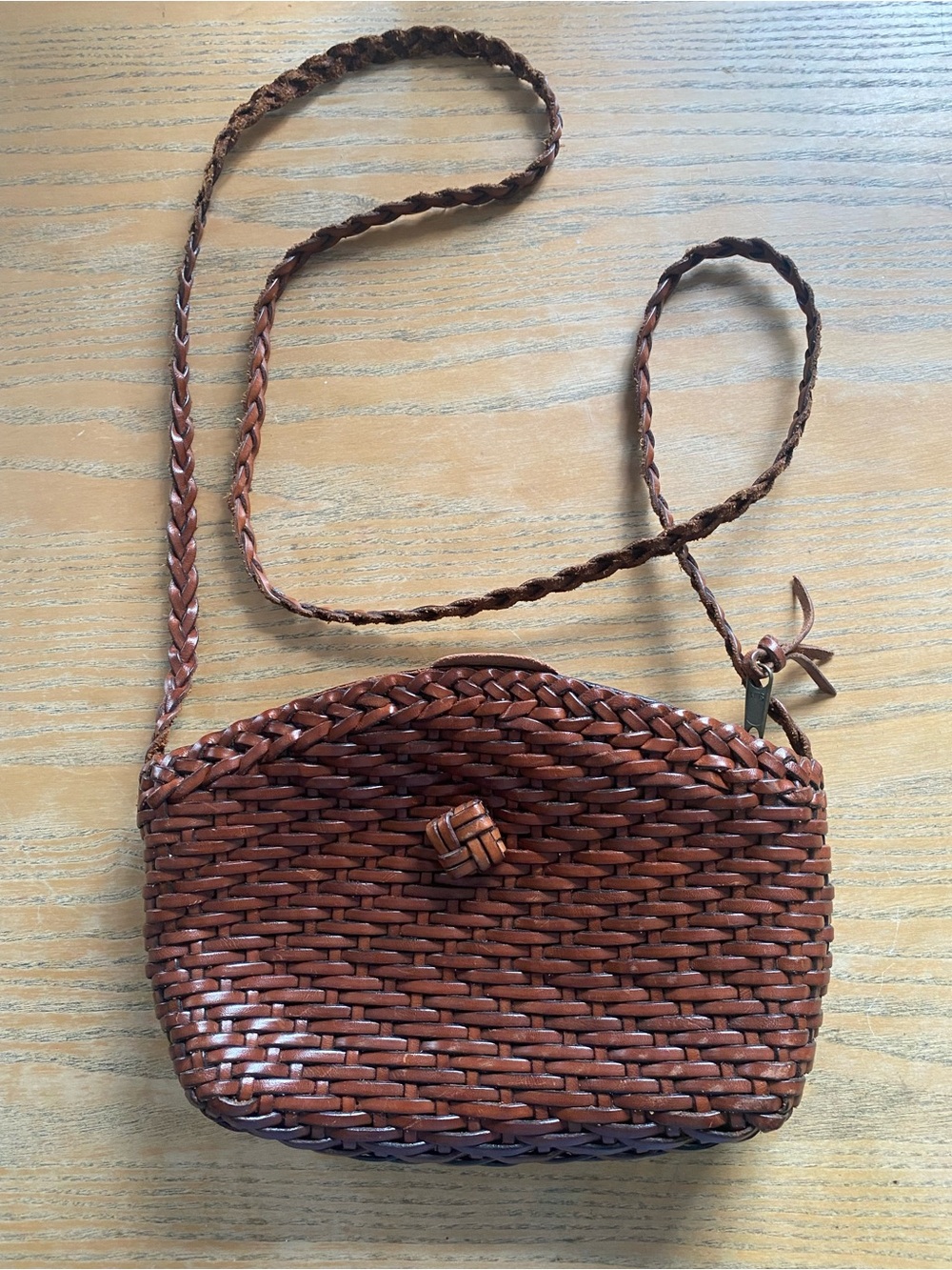 Handwoven Brown Vintage Woven Crossbody Bag - Women's Bags